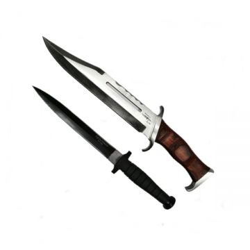 Set doua cutite de vanatoare , Tactical Knife, DEPOX , Otel inoxidabil, Teaca inclusa