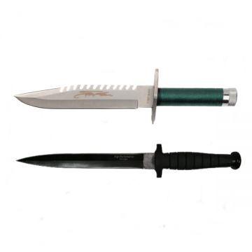 Set doua Cutite de vanatoare , Tactical Knife, DEPOX , otel inoxidabil, verde, 35 cm