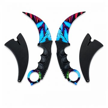Set doua cutite karambit DEPOX , 22 cm, multicolor, teaca inclusa