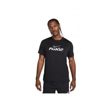 Tricou sport  Miler Flash - Dri-FIT - negru - poliester - cu protectie UV