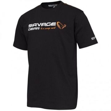 Tricou Savage Gear Signature Logo Black Ink (Marime: L)