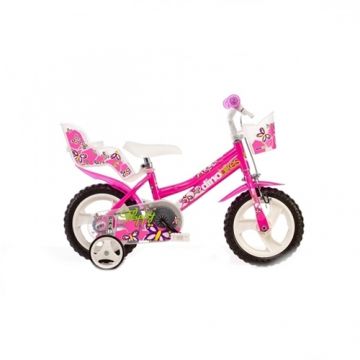 Bicicleta cu Roti Ajutatoare Dino Bikes 126 RLN Roz