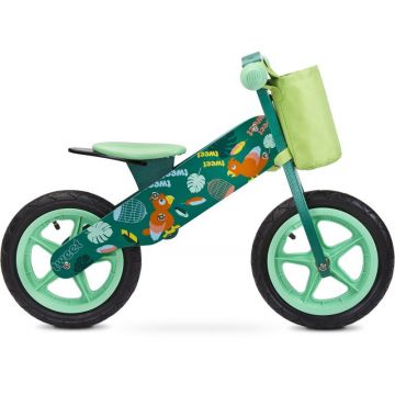 Bicicleta din lemn Toyz by Caretero Zap Green Bicicleta din lemn Toyz by Caretero Zap Green
