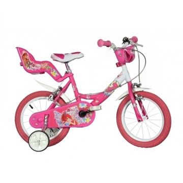 Bicicleta pentru fetite Winx diametru 14 inch roz