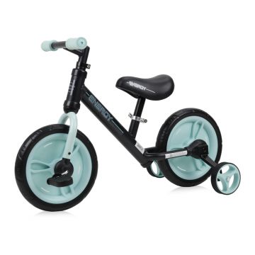 Bicicleta de tranzitie 2 in 1 Energy cu pedale si roti auxiliare Black Green