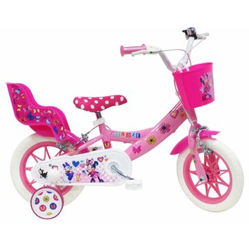 Bicicleta Denver Minnie 12 inch cu suport pentru papusi