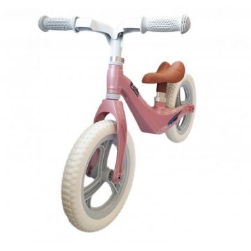 Bicicleta fara pedale 12 inch roz inaltime reglabila si roti Eva