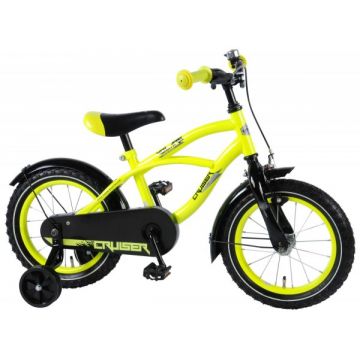 Bicicleta pentru baieti 14 inch cu roti ajutatoare si frana de mana Volare Yellow Cruiser 81419