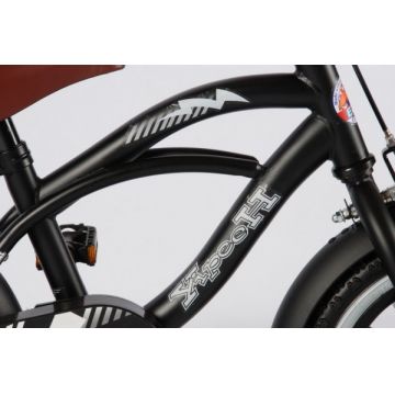 Bicicleta Volare Black Cruiser pentru baieti 12 inch cu roti ajutatoare