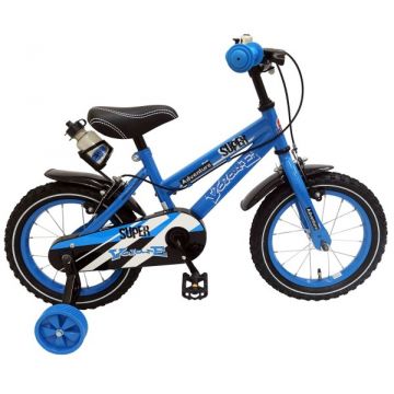 Bicicleta Volare Super Blue pentru baieti 14 inch cu roti ajutatoare