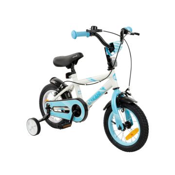 Bicicleta 12 inch KikkaBoo Makani cu roti ajutatoare Windy White