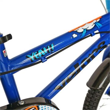 Bicicleta copii 14 Velors V1401A cadru otel albastrunegru si roti ajutatoare