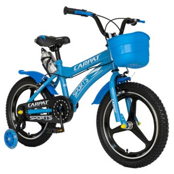 Bicicleta copii 4-6 16 inch roti ajutatoare cu led C1600A cadru rosu cu design Carpat Kids - MountainBear.ro