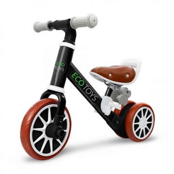 Bicicleta copii cu pedale detasabile Ecotoys LC-V1307 negru, scaun ajustabil de la 29-33 cm, roti din spuma EVA, de la 2 ani pana la 20 kg