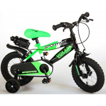 Bicicleta copii Volare Sportivo Verde 12 inch cu 2 frane de mana si sticla apa