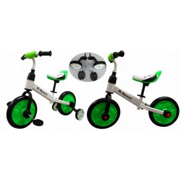 Bicicleta cu pedale si roti ajutatoare R-Sport P1 verde