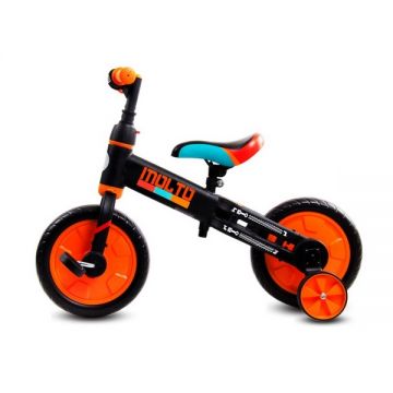 Bicicleta cu sau fara pedale si roti ajutatoare Sun Baby Molto 014 Orange