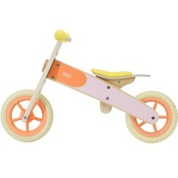 Bicicleta din lemn fara pedale 12 inch Classic World Orange