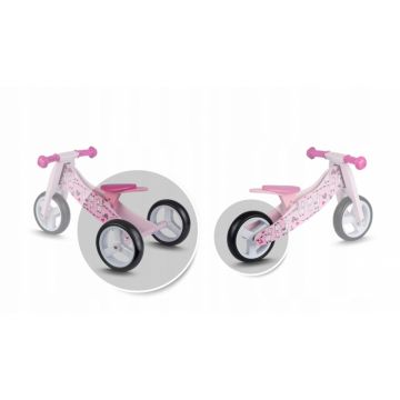 Bicicleta din lemn fara pedale 2 in 1 Ricokids rc 617 roz