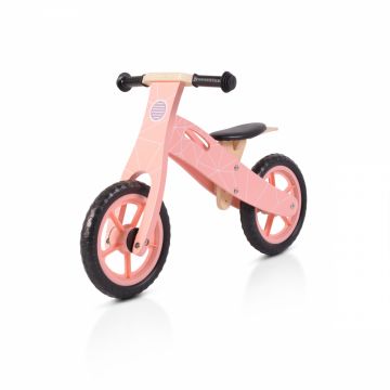 Bicicleta din lemn fara pedale Moni Wooden balance bike Pink Bicicleta din lemn fara pedale Moni Wooden balance bike Pink