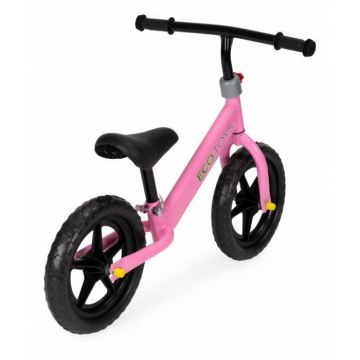 Bicicleta fara pedale cu roti din spuma Eva Ecotoys JM 763 Roz