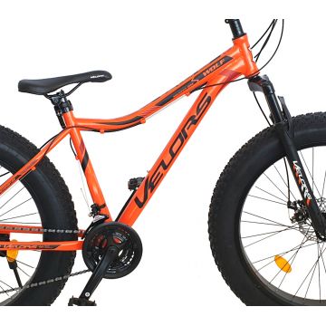 Bicicleta Fat-Bike Wolf 26 inch Velors V2605D cadru portocaliu cu negru