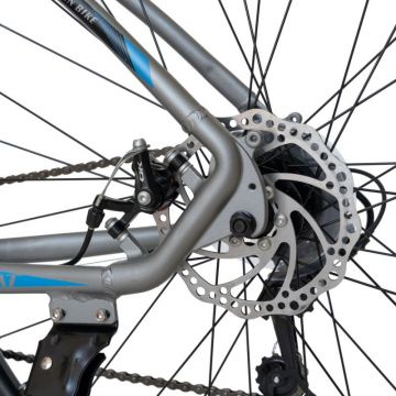 Bicicleta MTB-HT Schimbator Shimano Tourney Roti 29 Inch Carpat C2957C Gri cu AlbastruNegru