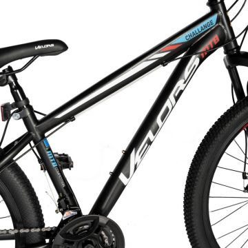Bicicleta MTB-HT Velors Challange CSV2610A Roti 26 inch Manete Schimbator Secventiale negru cu albastrurosu