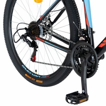 Bicicleta MTB-HT Velors Challange CSV2710A 27.5 inch cadru negru cu design albastrurosu