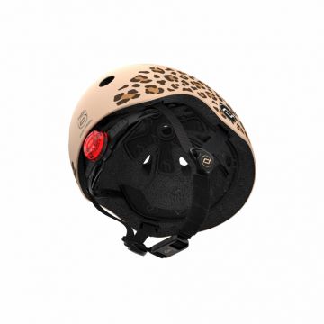 Casca de protectie pentru copii sistem de reglare magnetic cu led XXS-S 45-51 cm 1 an+ Leopard Scoot Ride