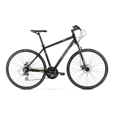 Bicicleta de Trekking pentru barbati Romet Orkan 1 M Negru/Verde 2022