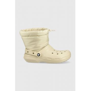 Crocs cizme de iarna Classic Lined Neo Puff Boot culoarea bej