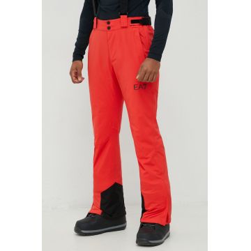 EA7 Emporio Armani pantaloni de schi barbati, culoarea rosu