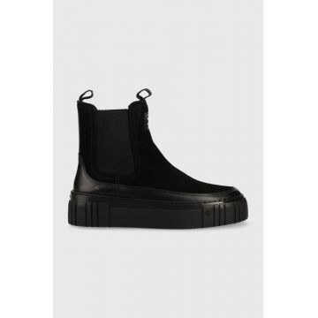 Gant botine din piele intoarsa Snowmont culoarea negru