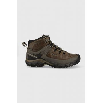 Keen pantofi Targhee III Mid barbati, culoarea maro 1017786.-BUNG/BLA