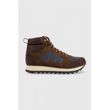 Merrell pantofi Alpine Sneaker 2 Mid Polar Waterproof barbati, culoarea maro, izolat
