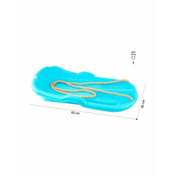 Sanie pentru copii cu franghie din plastic albastru 62x36x11 cm 12887