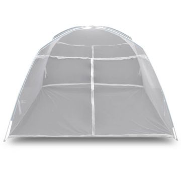 vidaXL Cort camping, alb, 200x180x150 cm, fibră de sticlă