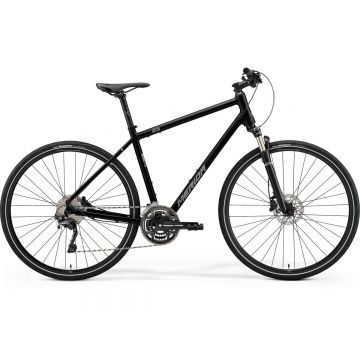 Bicicleta de trekking/oras pentru barbati Merida Crossway 500 Negru Lucios(Argintiu Mat) 2021