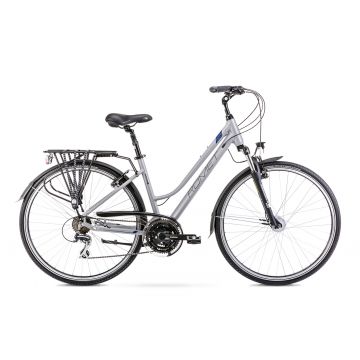 Bicicleta de Trekking/Oras pentru femei Romet Gazela 3 Gri deschis/Bleumarin 2022