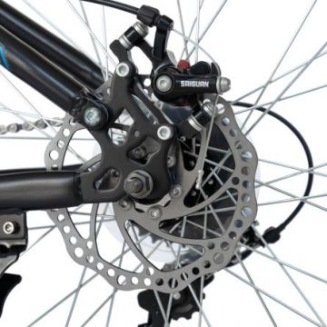 Bicicleta MTB-HT Shimano Tourney TZ500D 21 Viteze 27.5 inchVelors V2761D cadru rosu cu design negru