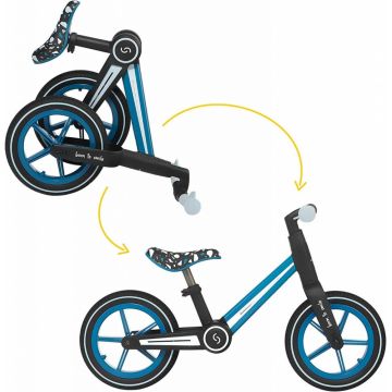 Bicicleta fara pedale pliabila Ronny Denim Albastru Skiddou