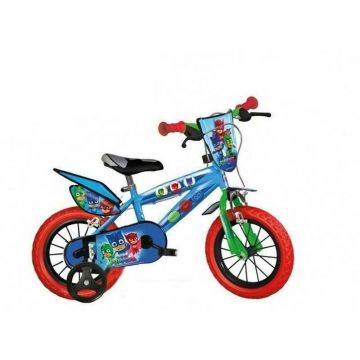 Dino Bikes - Bicicleta cu pedale 416U-PJ , Disney Pj Masks, 16 , Cu roti ajutatoare
