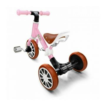 Ecotoys - Bicicleta cu pedale LC-V1322 , 3 in 1, Roz