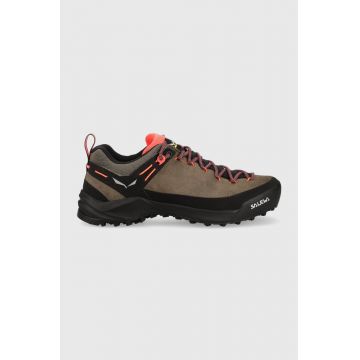 Salewa pantofi Wildfire Leather femei, culoarea maro