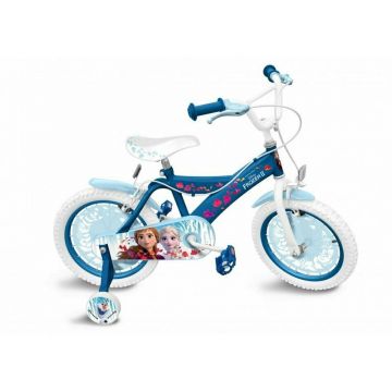 Stamp - Bicicleta cu pedale , Disney Frozen, 16 , Cu roti ajutatoare, Multicolor