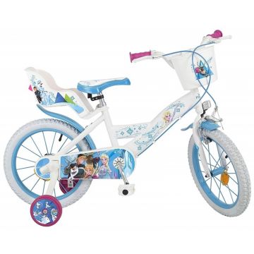 Toimsa - Bicicleta cu pedale , Disney Frozen, 16 , Cu roti ajutatoare, Multicolor