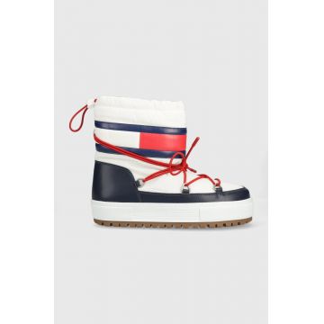 Tommy Jeans cizme de iarna EN0EN02162 TOMMY JEANS SNOWBOOT LOW culoarea alb