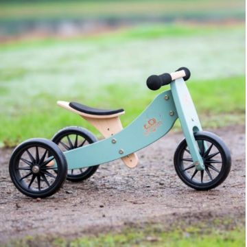 Tricicleta fara pedale transformabila Tiny Tot gri-verde 12 luni+ Kinderfeets