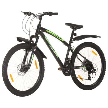 vidaXL Bicicletă montană cu 21 viteze, roată 26 inci, negru, 46 cm